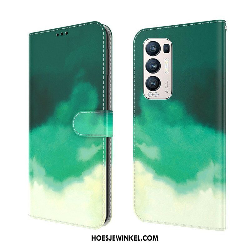 Leren Hoesje voor Oppo Find X3 Neo Abstracte Kleurrijk