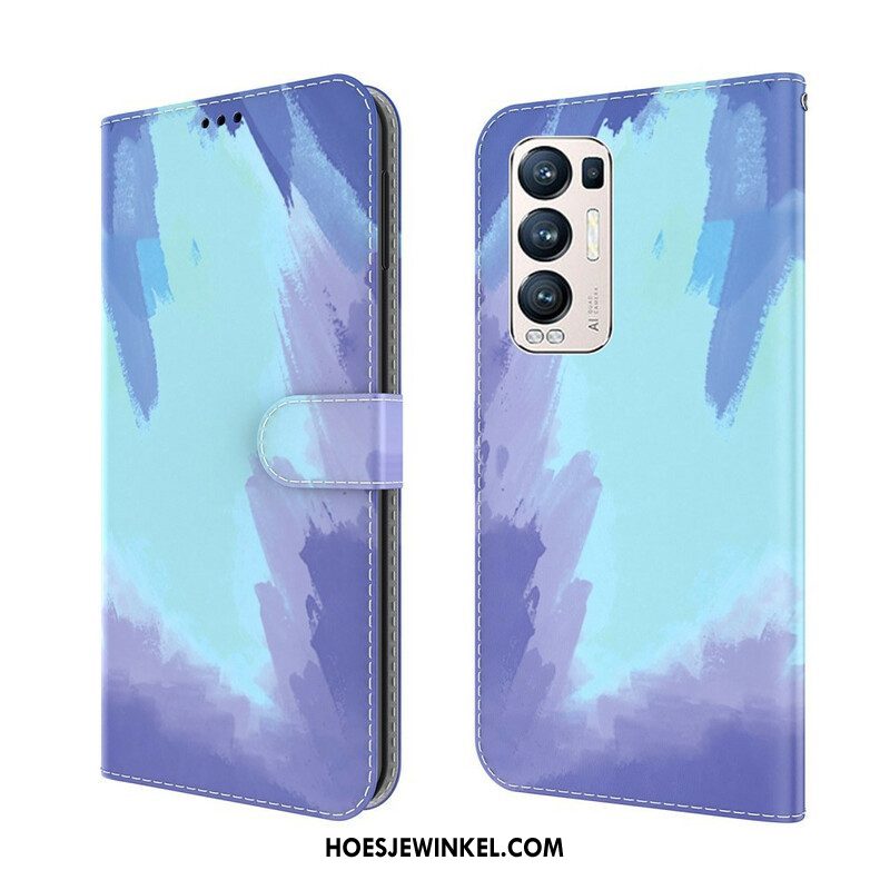 Leren Hoesje voor Oppo Find X3 Neo Abstracte Kleurrijk