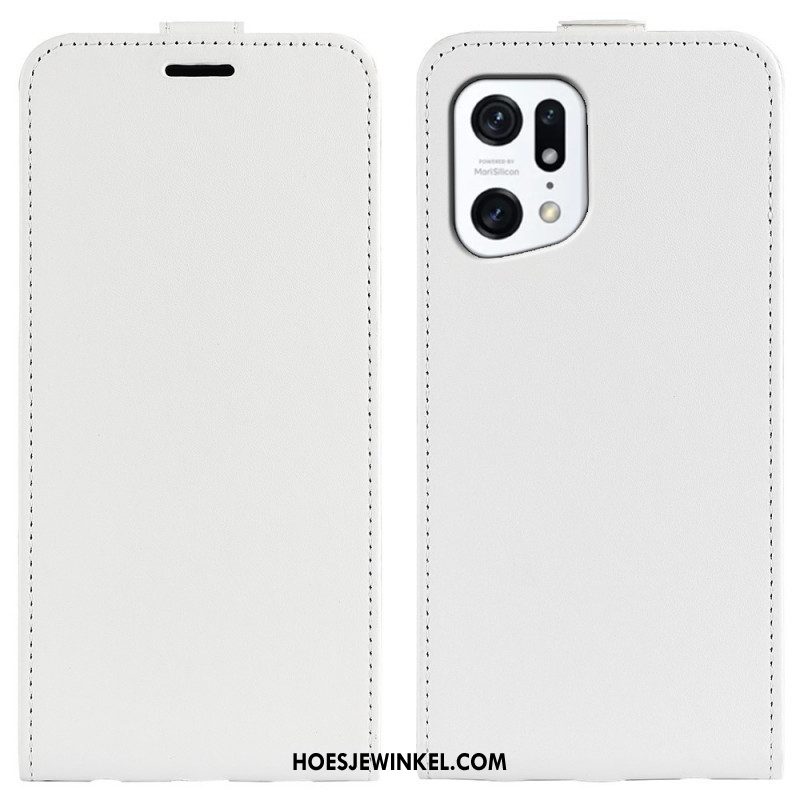 Leren Hoesje voor Oppo Find X5 Folio-hoesje Opvouwbaar