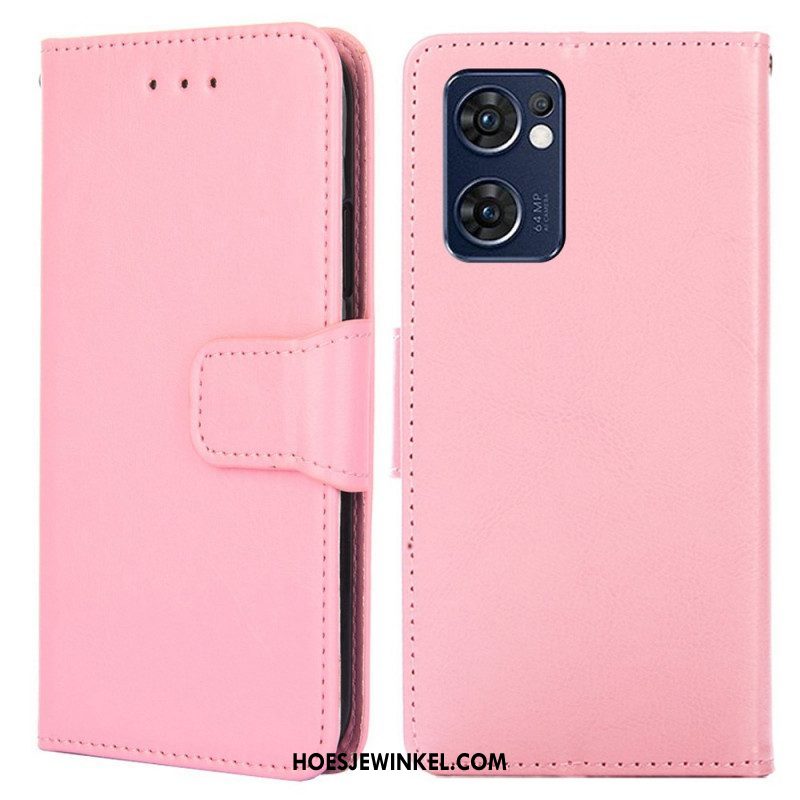 Leren Hoesje voor Oppo Find X5 Lite Folio-hoesje Kleurrijke Magnetische Klep