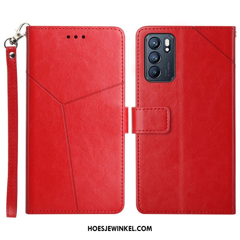 Leren Hoesje voor Oppo Reno 6 5G Stijl Leer Geo Y Design