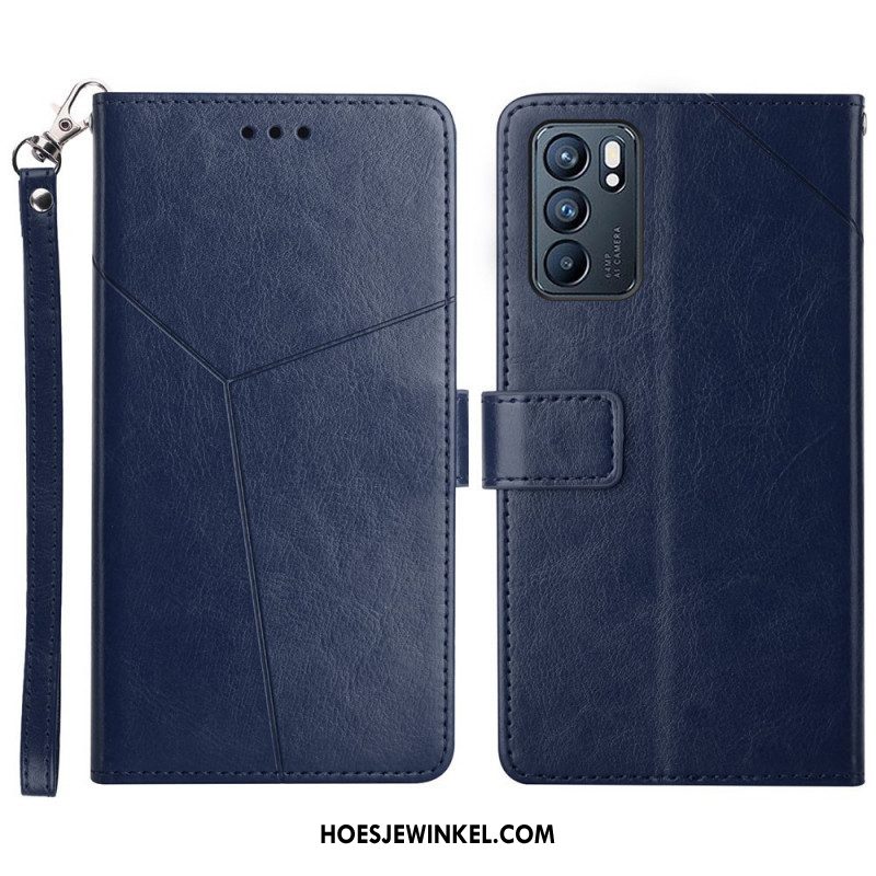 Leren Hoesje voor Oppo Reno 6 5G Stijl Leer Geo Y Design