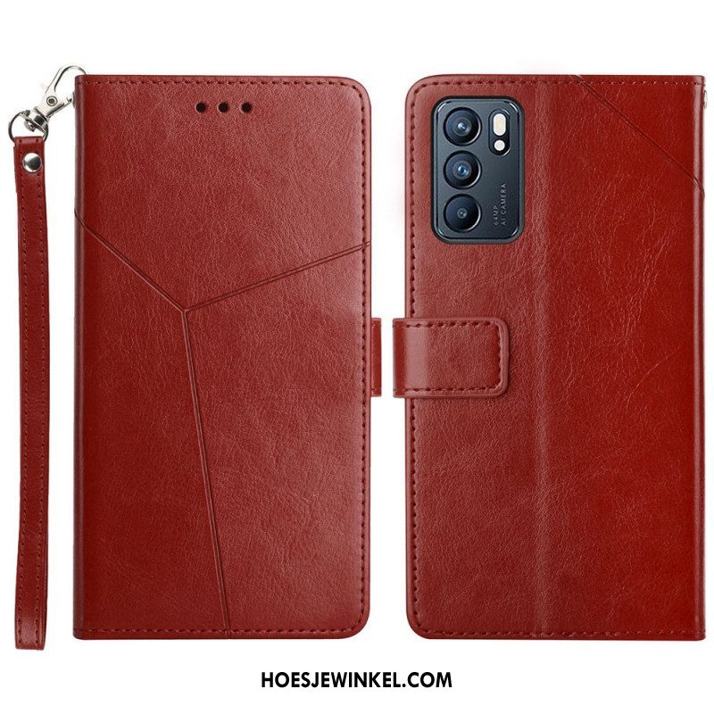 Leren Hoesje voor Oppo Reno 6 5G Stijl Leer Geo Y Design