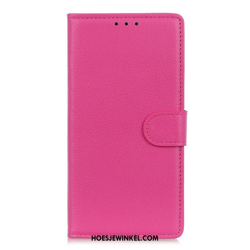 Leren Hoesje voor Oppo Reno 6 Pro 5G Lychee Kunstleer