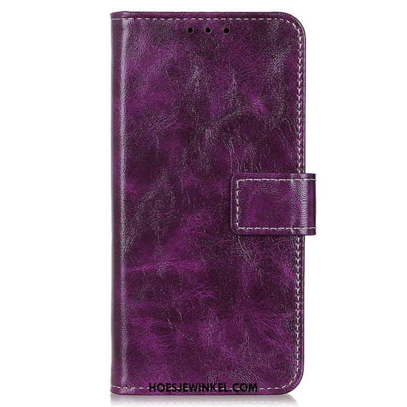 Leren Hoesje voor Oppo Reno 7 Faux Lakleer En Stiksels