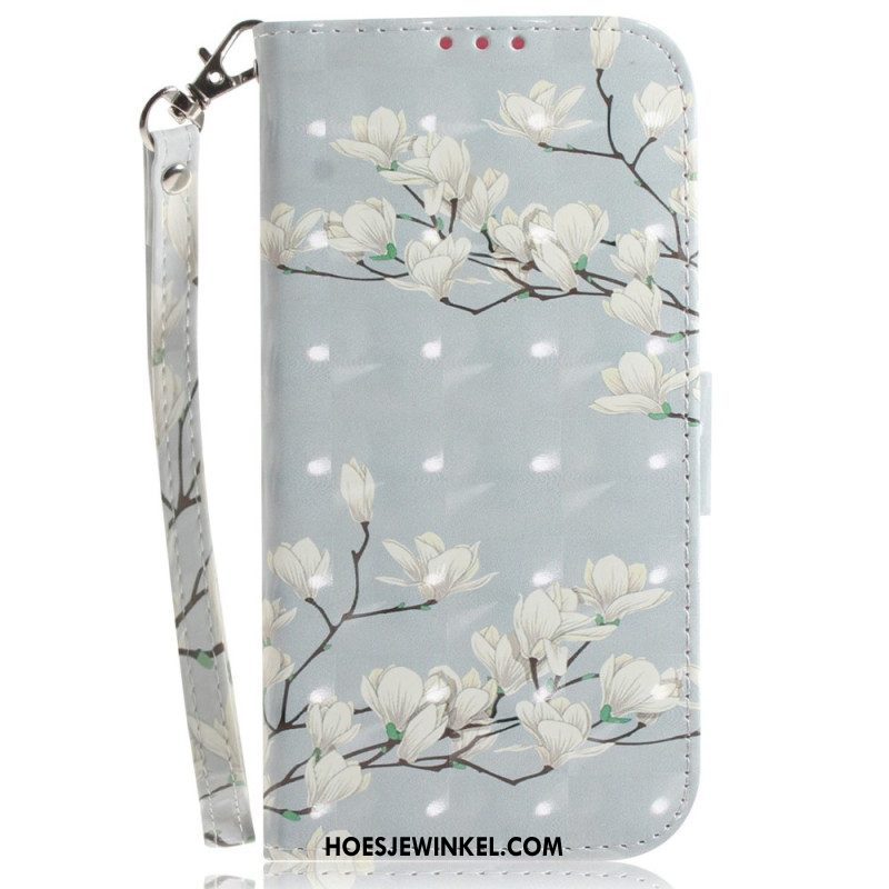 Leren Hoesje voor Oppo Reno 8 Tempels Met Lanyard