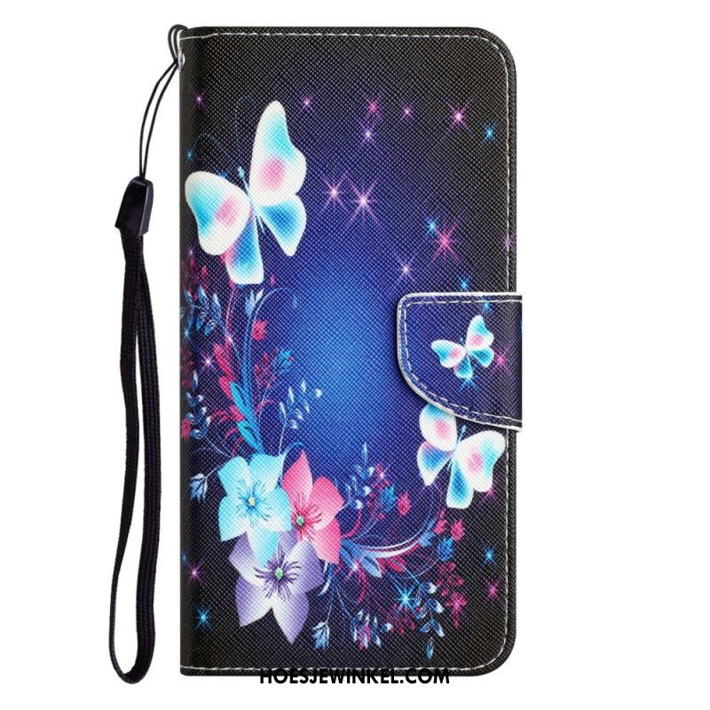 Leren Hoesje voor Samsung Galaxy A14 / A14 5G Met Ketting Driehoeken Met Lanyard