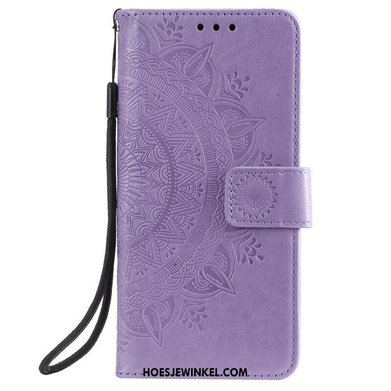 Leren Hoesje voor Samsung Galaxy A42 5G Zon Mandala