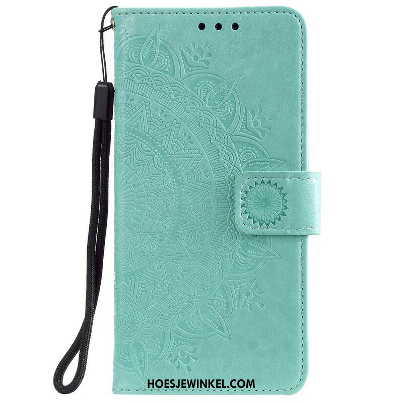 Leren Hoesje voor Samsung Galaxy A42 5G Zon Mandala