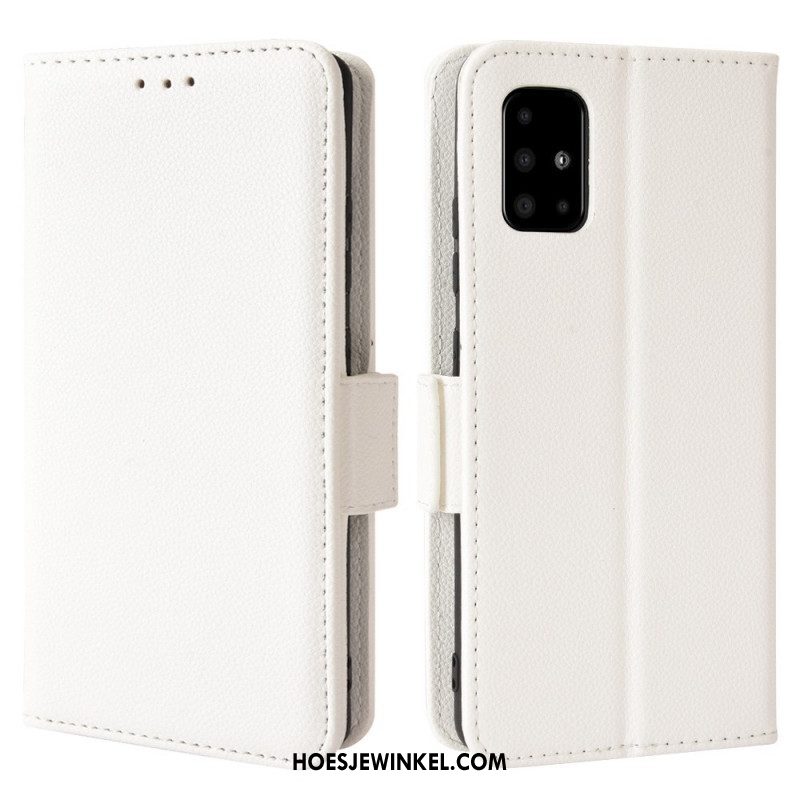 Leren Hoesje voor Samsung Galaxy A51 5G Folio-hoesje Flap Dubbele Nieuwe Kleuren