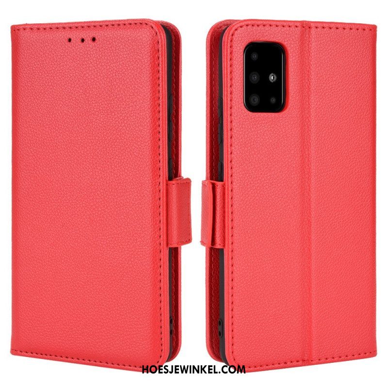 Leren Hoesje voor Samsung Galaxy A51 5G Folio-hoesje Flap Dubbele Nieuwe Kleuren