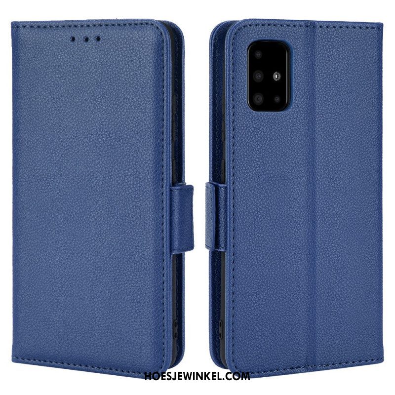 Leren Hoesje voor Samsung Galaxy A51 5G Folio-hoesje Flap Dubbele Nieuwe Kleuren