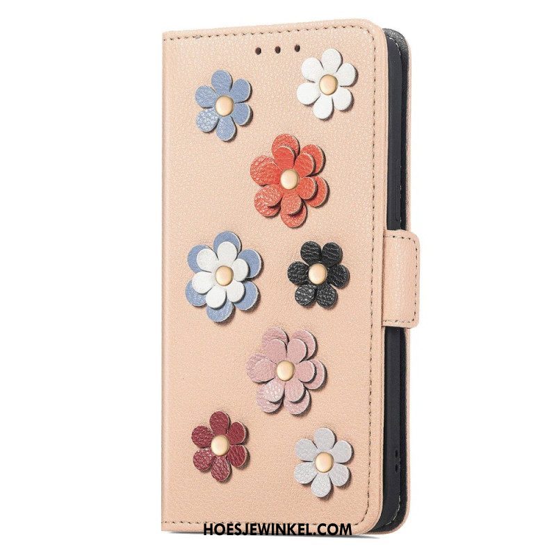 Leren Hoesje voor Samsung Galaxy A53 5G 3d Bloemen