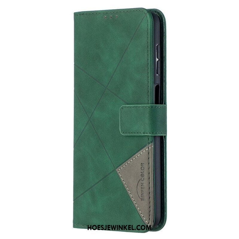 Leren Hoesje voor Samsung Galaxy M12 / A12 Binfen-kleurendriehoeken