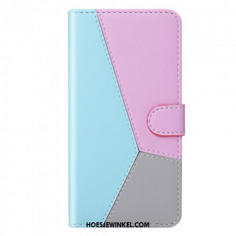 Leren Hoesje voor Samsung Galaxy M12 / A12 Driekleurig Leereffect