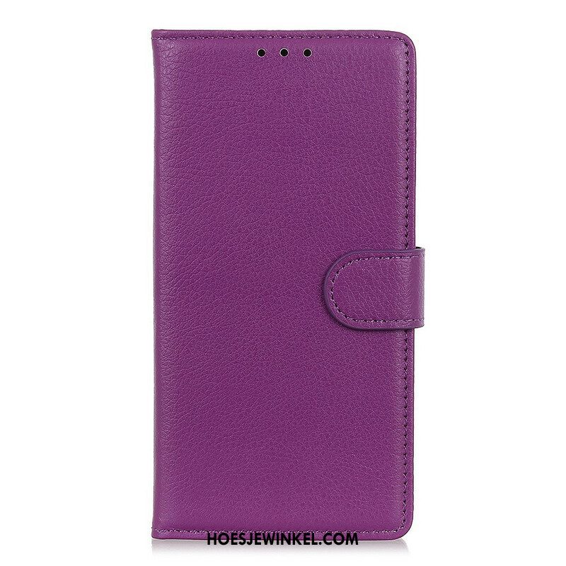 Leren Hoesje voor Samsung Galaxy M12 / A12 Traditioneel Lychee