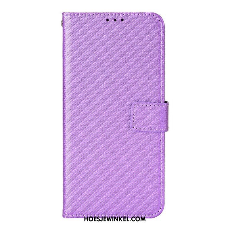 Leren Hoesje voor Samsung Galaxy M23 5G Structuurpatroon Met Riem