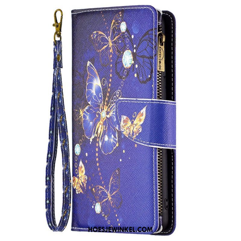 Leren Hoesje voor Samsung Galaxy M23 5G Vlinders Portemonnee En Lanyard