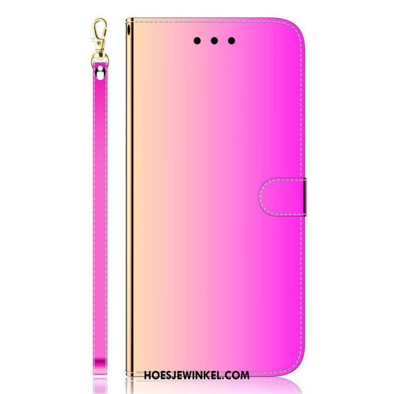 Leren Hoesje voor Samsung Galaxy M52 5G Spiegel Van Imitatieleer
