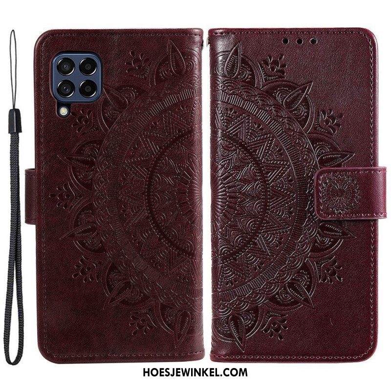 Leren Hoesje voor Samsung Galaxy M53 5G Zon Mandala