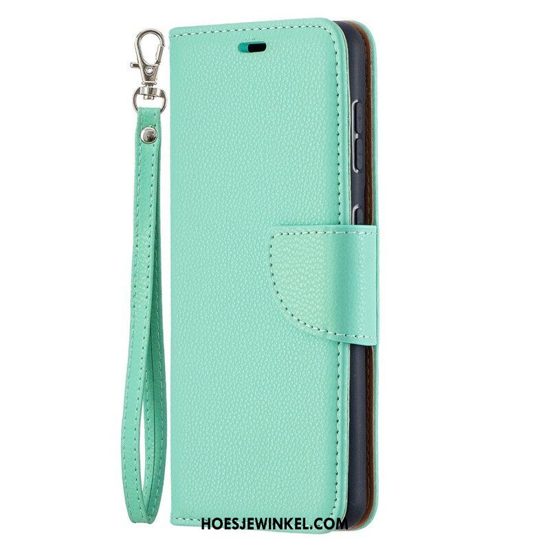 Leren Hoesje voor Samsung Galaxy S21 5G Folio-hoesje Lychee Rabat Schuin