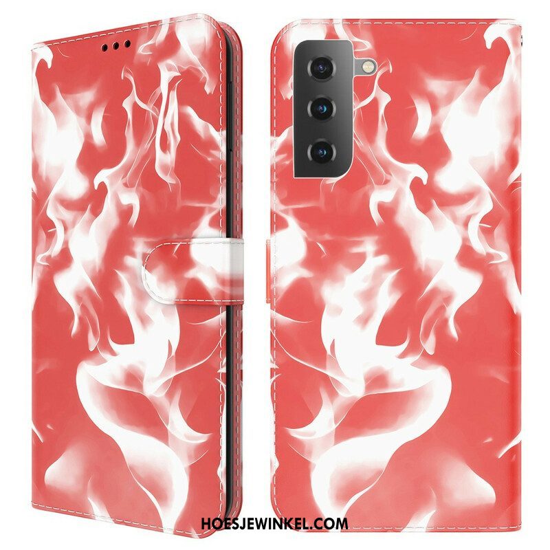 Leren Hoesje voor Samsung Galaxy S21 FE Abstract Patroon