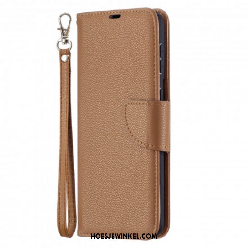 Leren Hoesje voor Samsung Galaxy S21 Plus 5G Folio-hoesje Lychee Rabat Schuin