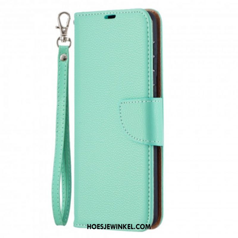 Leren Hoesje voor Samsung Galaxy S21 Plus 5G Folio-hoesje Lychee Rabat Schuin