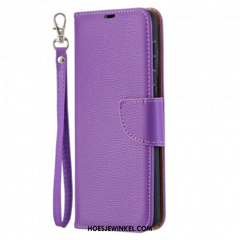 Leren Hoesje voor Samsung Galaxy S21 Plus 5G Folio-hoesje Lychee Rabat Schuin