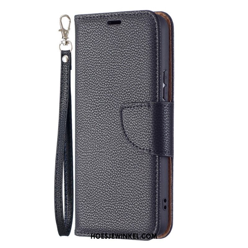 Leren Hoesje voor Samsung Galaxy S22 5G Folio-hoesje Lychee Rabat Schuin