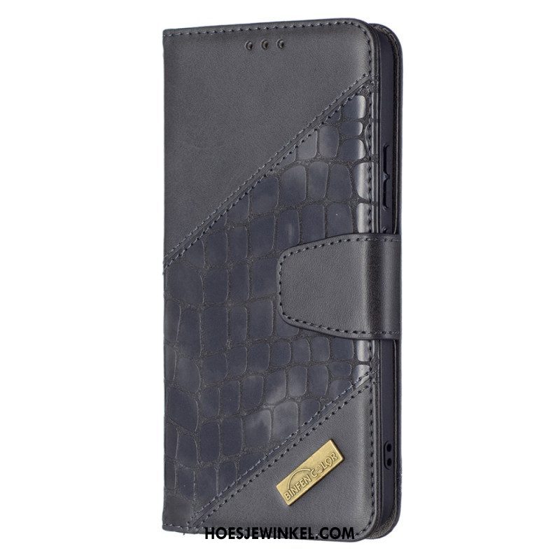 Leren Hoesje voor Samsung Galaxy S22 Plus 5G Klassiek Krokodillenleer-effect