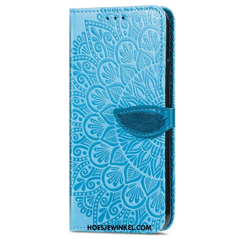 Leren Hoesje voor Samsung Galaxy S22 Ultra 5G Stammen Bladeren