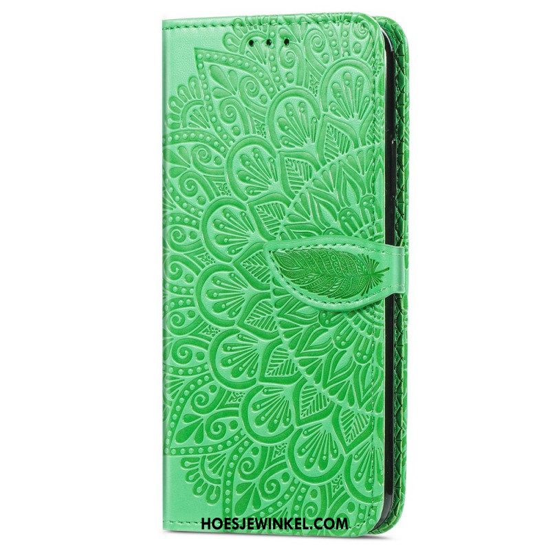 Leren Hoesje voor Samsung Galaxy S22 Ultra 5G Stammen Bladeren