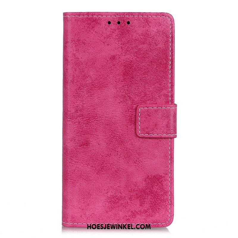 Leren Hoesje voor Samsung Galaxy S22 Ultra 5G Vintage Leereffect