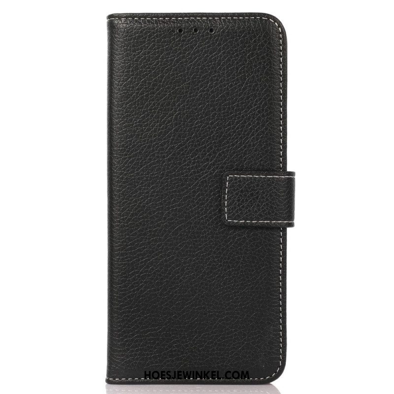 Leren Hoesje voor Samsung Galaxy S23 5G Lychee Lederen Stijl