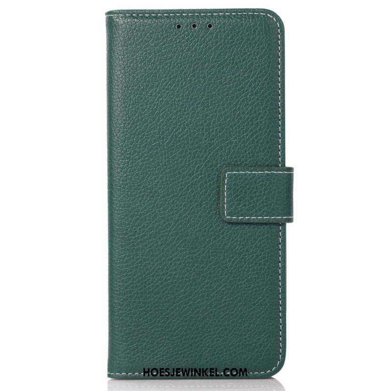 Leren Hoesje voor Samsung Galaxy S23 5G Lychee Lederen Stijl