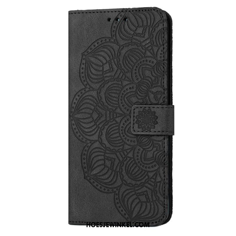 Leren Hoesje voor Samsung Galaxy S23 5G Met Ketting Strakke Mandala