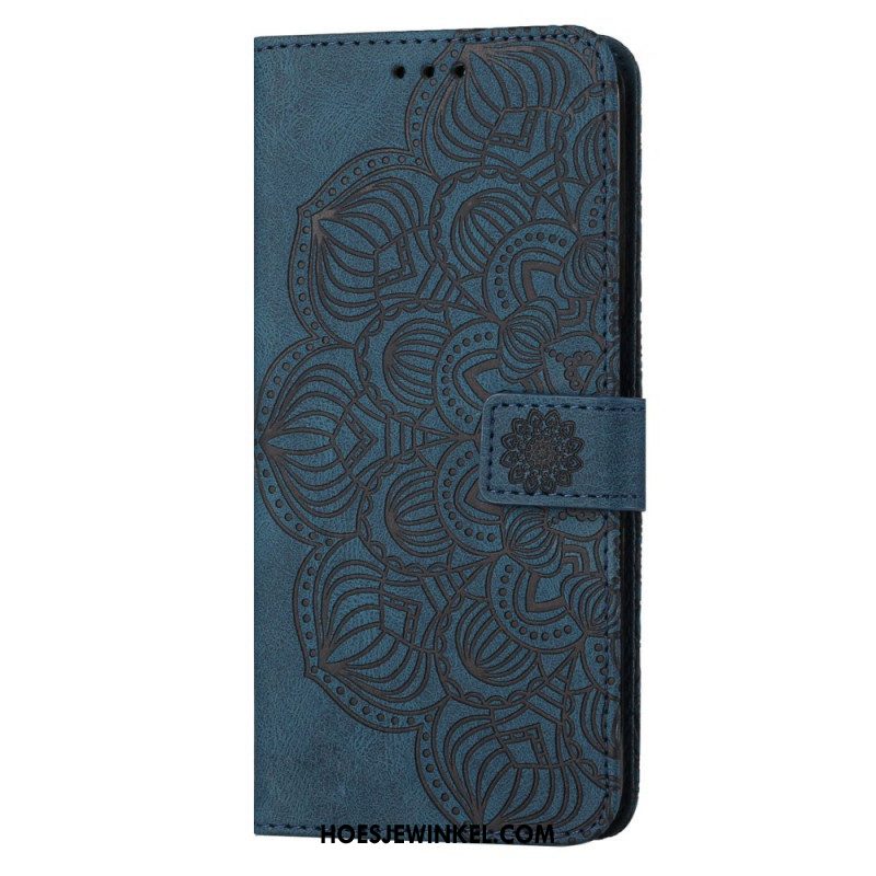 Leren Hoesje voor Samsung Galaxy S23 5G Met Ketting Strakke Mandala