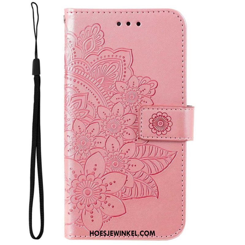 Leren Hoesje voor Samsung Galaxy S23 5G Met Ketting Strakke Mandala