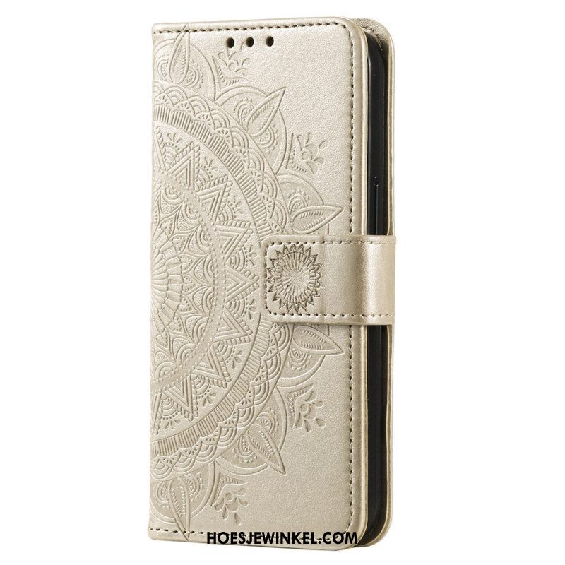 Leren Hoesje voor Samsung Galaxy S23 5G Zon Mandala