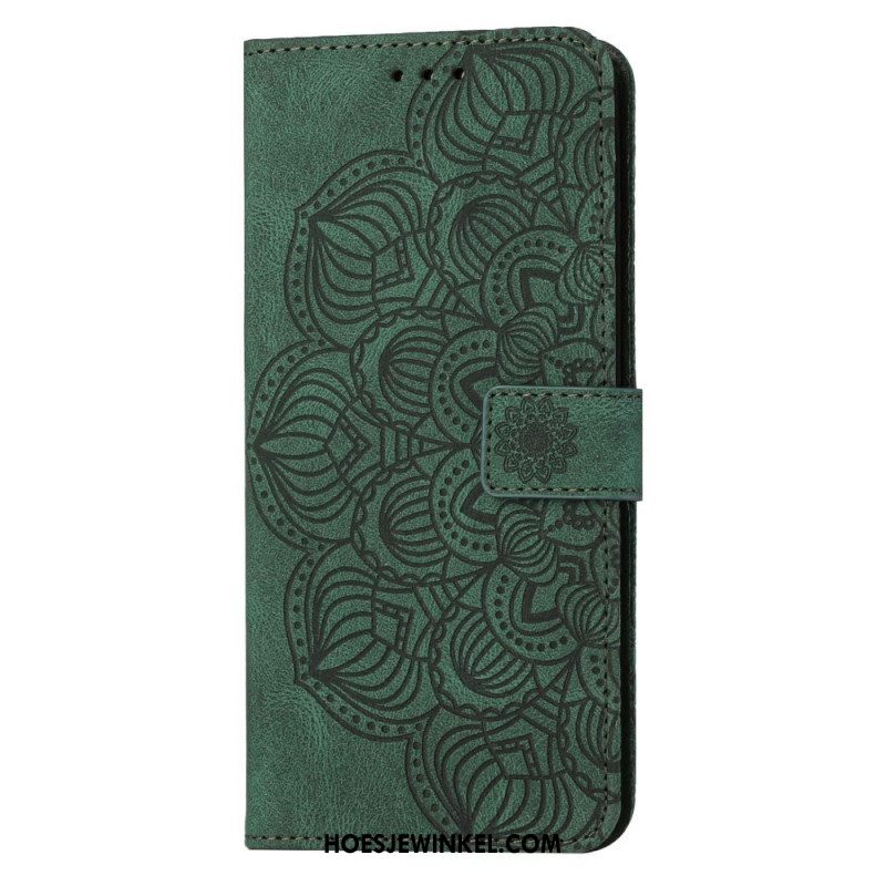 Leren Hoesje voor Samsung Galaxy S23 Plus 5G Met Ketting Strakke Mandala