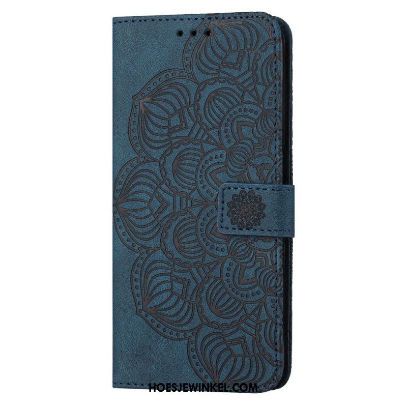 Leren Hoesje voor Samsung Galaxy S23 Plus 5G Met Ketting Strakke Mandala