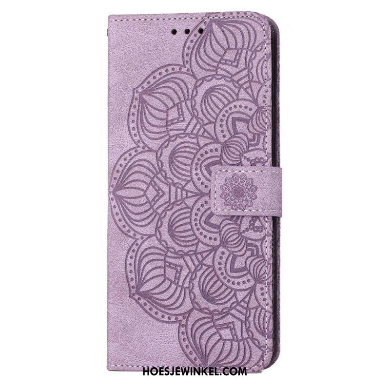 Leren Hoesje voor Samsung Galaxy S23 Plus 5G Met Ketting Strakke Mandala