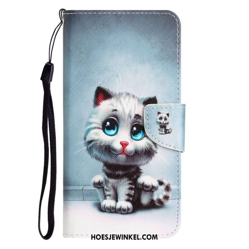 Leren Hoesje voor Samsung Galaxy S23 Ultra 5G Met Ketting Alleen Stringkatten