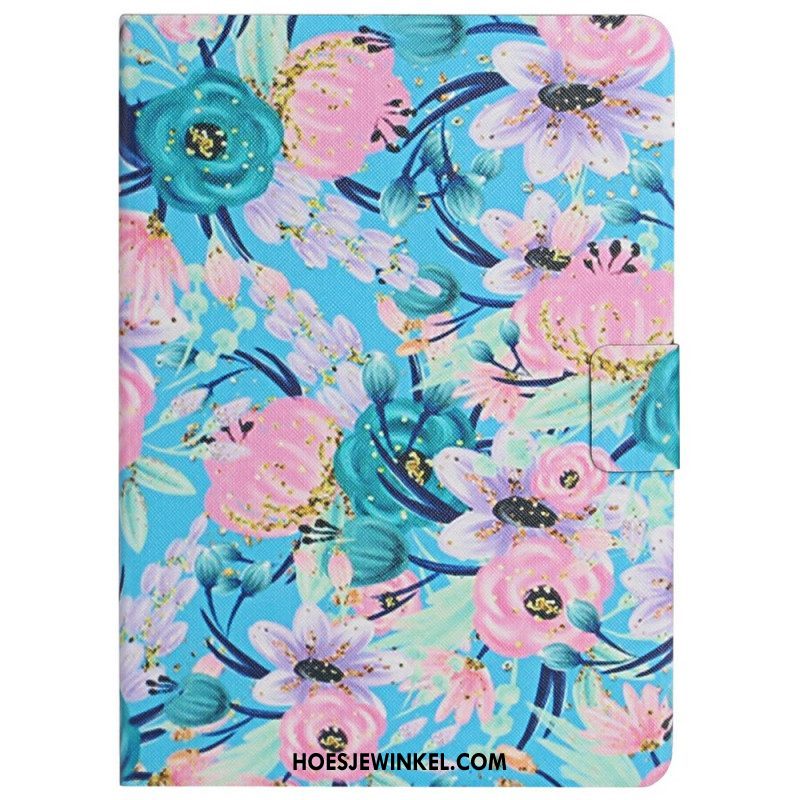 Leren Hoesje voor Samsung Galaxy Tab A8 (2021) Bloemen Bloemen Bloemen