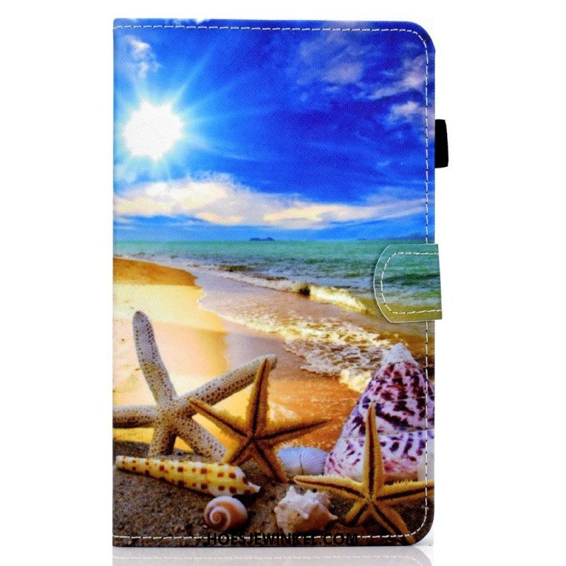 Leren Hoesje voor Samsung Galaxy Tab A8 (2021) Leuk Strand