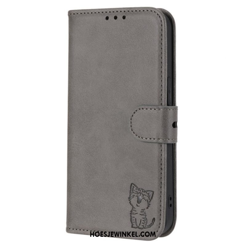 Leren Hoesje voor Sony Xperia 1 IV Te Schattige Kat