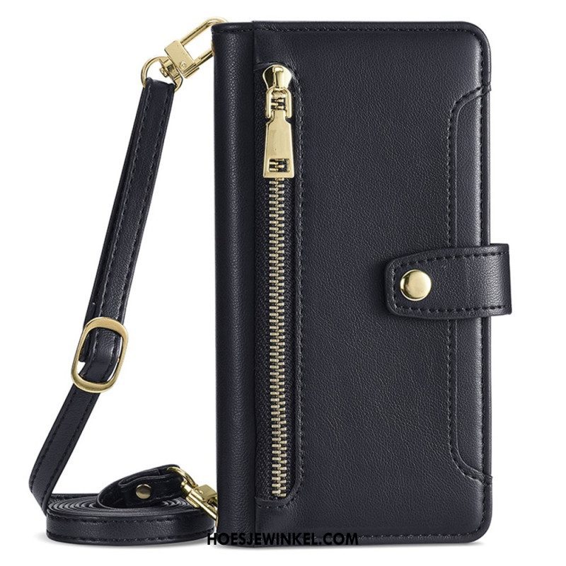 Leren Hoesje voor Sony Xperia 5 IV Met Ketting Lanyard Portemonnee