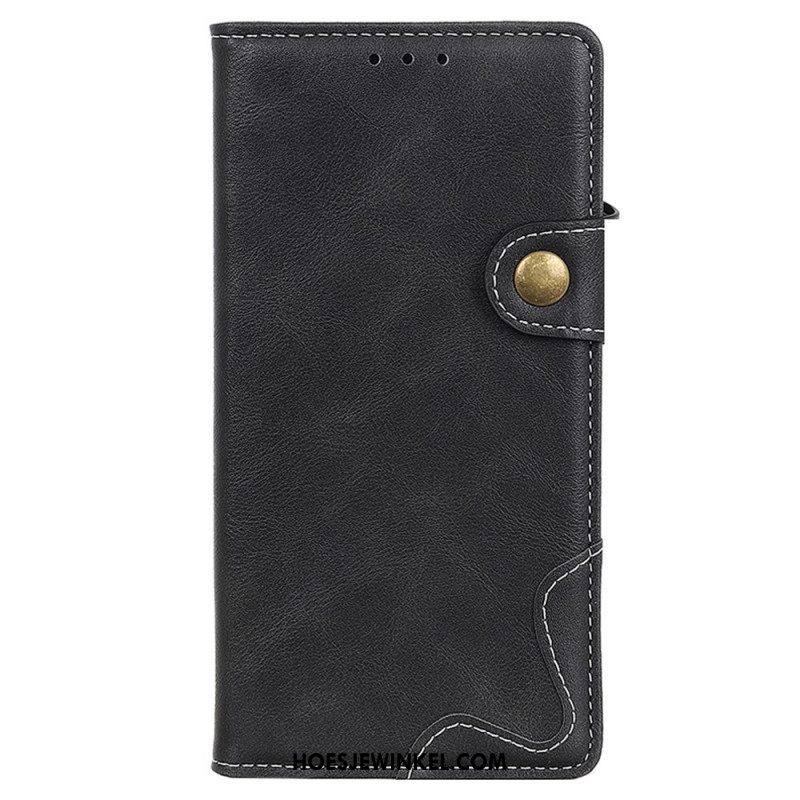 Leren Hoesje voor Sony Xperia Pro-I Artistieke Naaiknop
