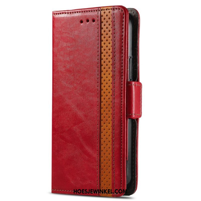 Leren Hoesje voor Xiaomi 12 / 12X Tweekleurige Dubbele Sluiting